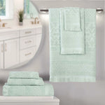 Rolla Cotton Geometric Jacquard Absorbent 6 Piece Towel Set