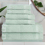 Rolla Cotton Geometric Jacquard Absorbent 6 Piece Towel Set