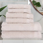 Rolla Cotton Geometric Jacquard Absorbent 6 Piece Towel Set