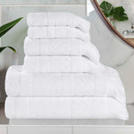 Rolla Cotton Geometric Jacquard Absorbent 6 Piece Towel Set