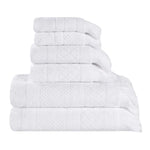 Rolla Cotton Geometric Jacquard Absorbent 6 Piece Towel Set