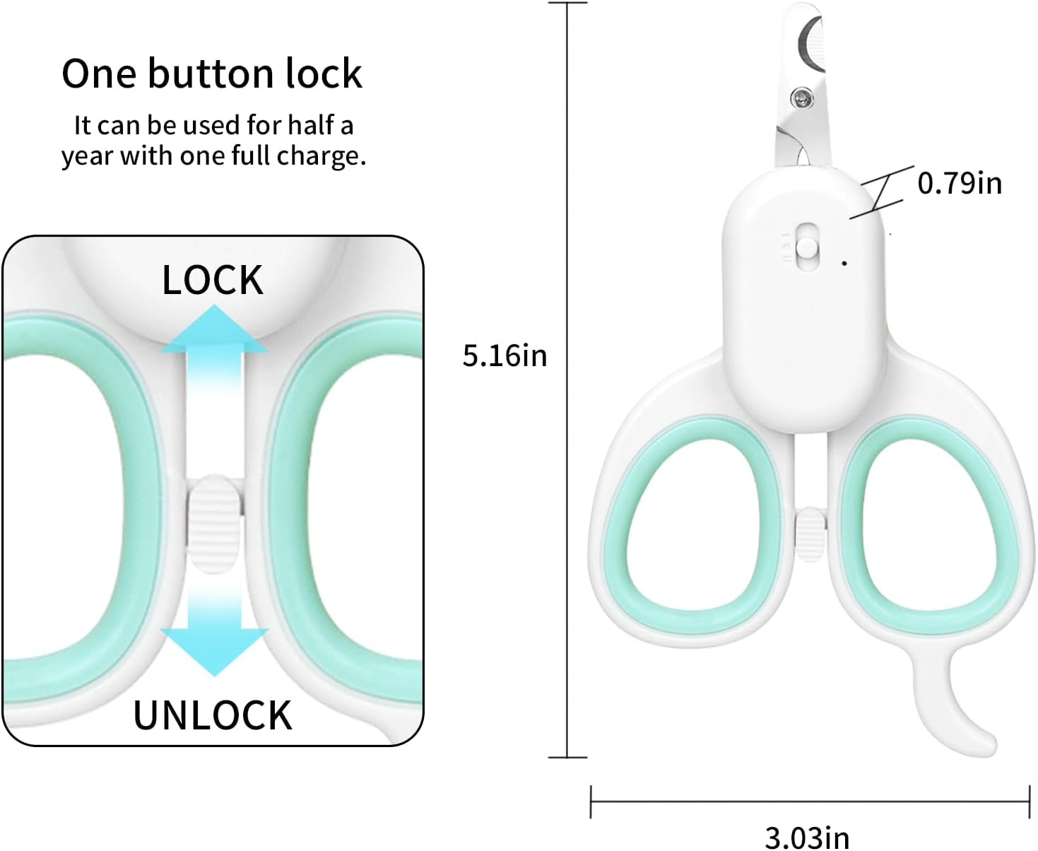 Pet Nail Clipper with LED & -U-V Light, Cat Claw Trimmer with Ultra Bright LED Light for Nail Bloodline to Avoid over Cutting, Sharp Angled Blade Grooming Tool for Dog Cat Rabbit Small Animals