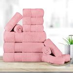 Turkish Cotton Towel Set 12-Piece Aria Plush Solid