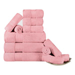 Turkish Cotton Towel Set 12-Piece Aria Plush Solid