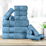 Turkish Cotton Towel Set 12-Piece Aria Plush Solid