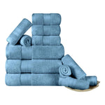Turkish Cotton Towel Set 12-Piece Aria Plush Solid