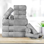 Turkish Cotton Towel Set 12-Piece Aria Plush Solid