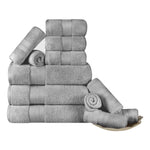 Turkish Cotton Towel Set 12-Piece Aria Plush Solid