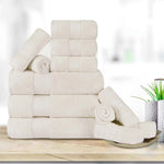 Turkish Cotton Towel Set 12-Piece Aria Plush Solid