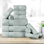 Turkish Cotton Towel Set 12-Piece Aria Plush Solid