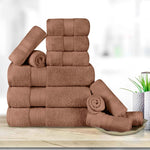 Turkish Cotton Towel Set 12-Piece Aria Plush Solid