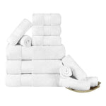 Turkish Cotton Towel Set 12-Piece Aria Plush Solid