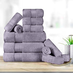 Turkish Cotton Towel Set 12-Piece Aria Plush Solid