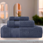 Turkish Cotton Towel Set 3-Piece Aria Plush Solid