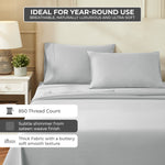 100% Egyptian Cotton 850 Thread Count Solid Bed Pillowcase Set