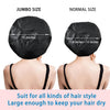 Super Jumbo Shower Cap 2 PCS Waterproof Shower Caps for Women, Extra Large Shower Cap, Reusable Super Large Bath Caps Hair Cap for Long Thick Curly Hair, Locs, Twist Braids - Black + White