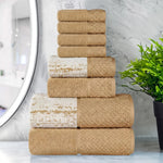Lodi Cotton 8-Piece Bathroom Towel Set – Absorbent Mid-Weight Solids & Patterns