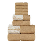 Lodi Cotton 8-Piece Bathroom Towel Set – Absorbent Mid-Weight Solids & Patterns
