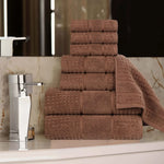 Superior Napa Zero Twist Cotton Waffle Honeycomb 8 Piece Towel Set