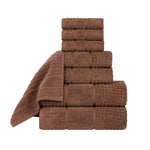 Superior Napa Zero Twist Cotton Waffle Honeycomb 8 Piece Towel Set