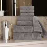 Superior Napa Zero Twist Cotton Waffle Honeycomb 8 Piece Towel Set