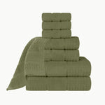 Superior Napa Zero Twist Cotton Waffle Honeycomb 8 Piece Towel Set