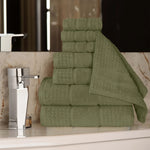 Superior Napa Zero Twist Cotton Waffle Honeycomb 8 Piece Towel Set