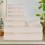 Rayon from Bamboo Eco-Friendly Fluffy Soft Solid 8 Piece Towel Set