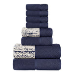 Lodi Cotton 8-Piece Bathroom Towel Set – Absorbent Mid-Weight Solids & Patterns