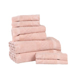 Rolla Cotton Geometric Jacquard Absorbent 8 Piece Towel Set