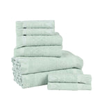 Rolla Cotton Geometric Jacquard Absorbent 8 Piece Towel Set