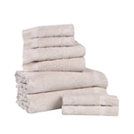Rolla Cotton Geometric Jacquard Absorbent 8 Piece Towel Set