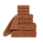 Superior Napa Zero Twist Cotton Waffle Honeycomb 8 Piece Towel Set
