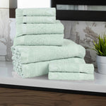 Rolla Cotton Geometric Jacquard Absorbent 8 Piece Towel Set