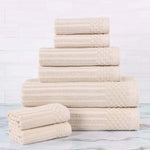 Cotton Ribbed Textured Towel Set 8-Piece - Soho