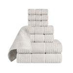 Superior Napa Zero Twist Cotton Waffle Honeycomb 8 Piece Towel Set