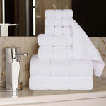 Superior Napa Zero Twist Cotton Waffle Honeycomb 8 Piece Towel Set