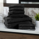 Rolla Cotton Geometric Jacquard Absorbent 8 Piece Towel Set