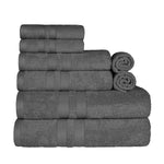 Superior Ultra-Soft Cotton Quick-Drying Solid 8 Piece Towel Set