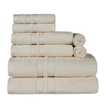 Superior Ultra-Soft Cotton Quick-Drying Solid 8 Piece Towel Set