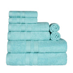 Superior Ultra-Soft Cotton Quick-Drying Solid 8 Piece Towel Set
