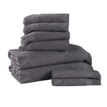 Rolla Cotton Geometric Jacquard Absorbent 8 Piece Towel Set