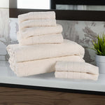 Rolla Cotton Geometric Jacquard Absorbent 8 Piece Towel Set