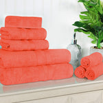 Superior Ultra-Soft Cotton Quick-Drying Solid 8 Piece Towel Set