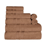 Superior Ultra-Soft Cotton Quick-Drying Solid 8 Piece Towel Set