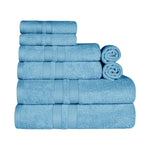 Superior Ultra-Soft Cotton Quick-Drying Solid 8 Piece Towel Set