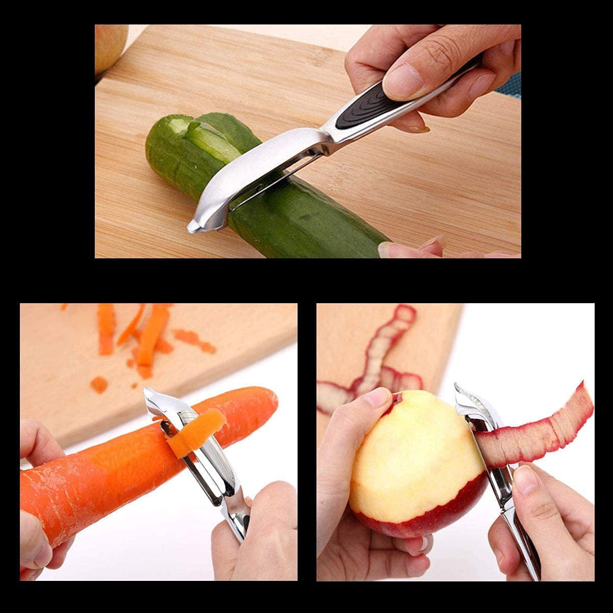 Vegetable, Apple Peelers for Kitchen, Fruit, Carrot, Veggie, Potatoes Peeler, Y-Shaped and I-Shaped Stainless Steel Peelers, with Ergonomic Non-Slip Handle & Sharp Blade, Good Sturdy (2PCS)