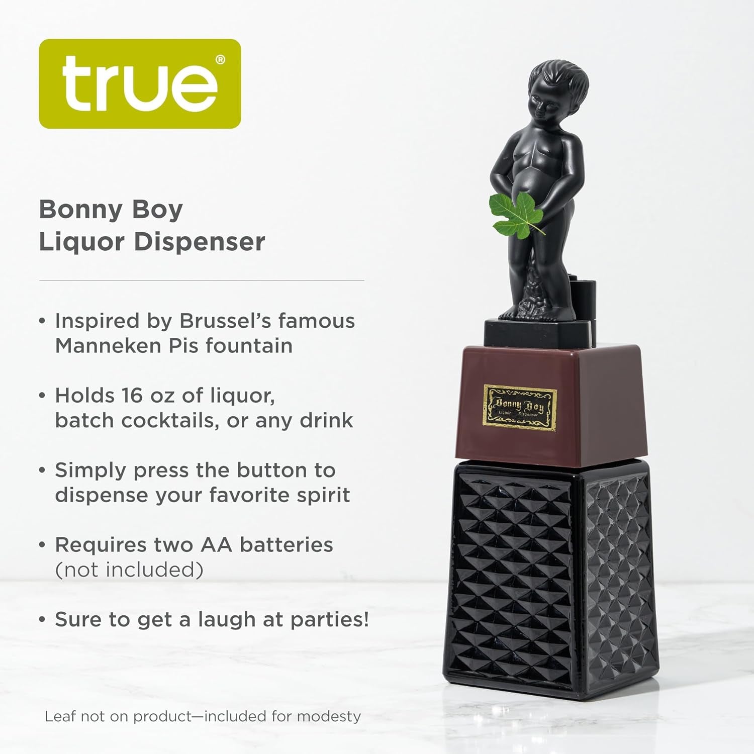 Bonny Boy Liquor Dispenser, Beverage Drink Dispenser, Wine, Whiskey and Alcohol Accessories for Home Bar, Funny Gifts for Men, Gag Gifts Funny Beverage Dispenser, Set of 1, 16Oz