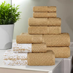 Lodi Cotton 9-Piece Bathroom Towel Set – Absorbent Mid-Weight Solids & Patterns