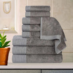 Superior Rayon from Bamboo Eco-Friendly Fluffy Solid 9-Piece Towel Set